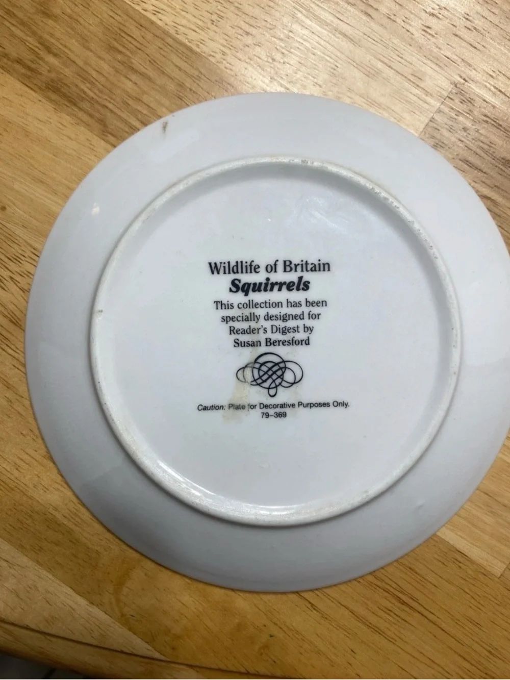 Reader’s Digest Wildlife of Britain Plate Set (4) – Susan Beresford, 15 cm